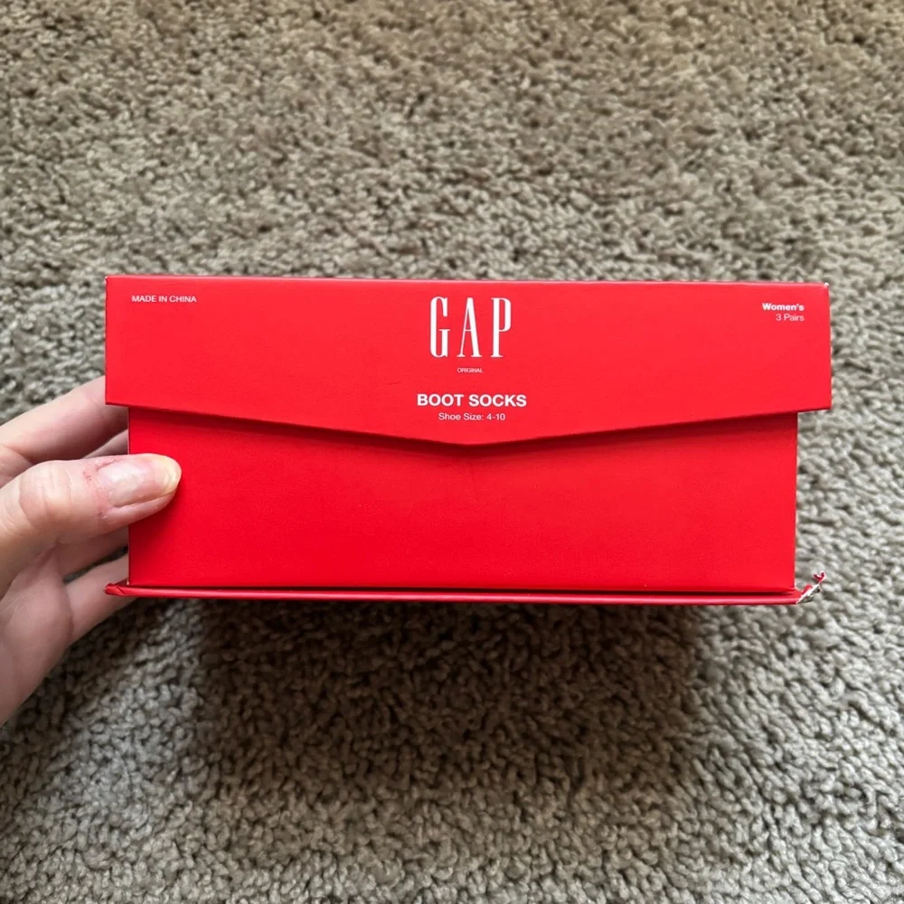 Gap 3 Pairs Boot Socks NIB
